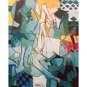 Ashkal, 24 x 30 Inch, Acrylic on Canvas, Abstract Painting, AC-ASH-320